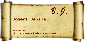 Bogert Janina névjegykártya
